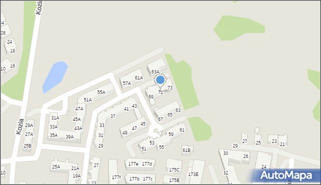 Wrocław, Kozia, 71, mapa Wrocławia