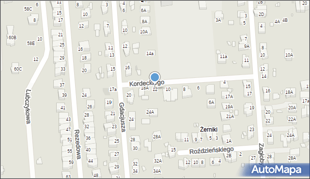 Wrocław, Kordeckiego Augustyna, ks., 12, mapa Wrocławia
