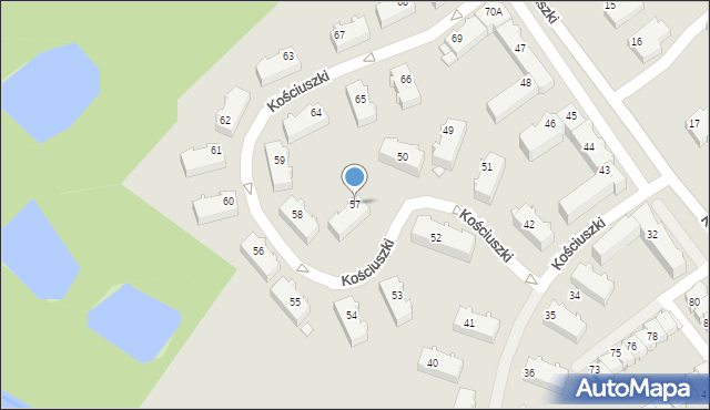 Września, Kościuszki Tadeusza, gen., 57, mapa Wrześni