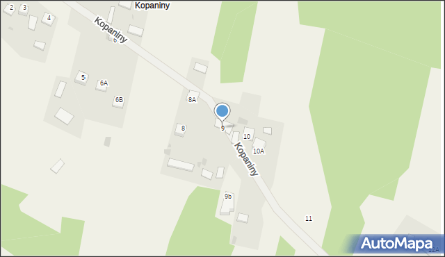 Wrzosówka, Kopaniny, 9, mapa Wrzosówka