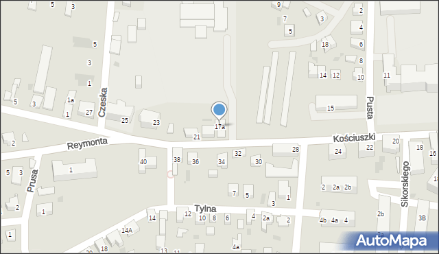 Wschowa, Kościuszki Tadeusza, gen., 17a, mapa Wschowa