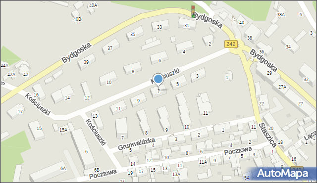 Wyrzysk, Kościuszki Tadeusza, gen., 7, mapa Wyrzysk