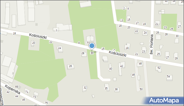 Wyśmierzyce, Kościuszki Tadeusza, gen., 30, mapa Wyśmierzyce