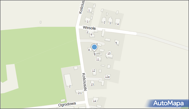 Wysoka, Kościuszki Tadeusza, gen., 9, mapa Wysoka