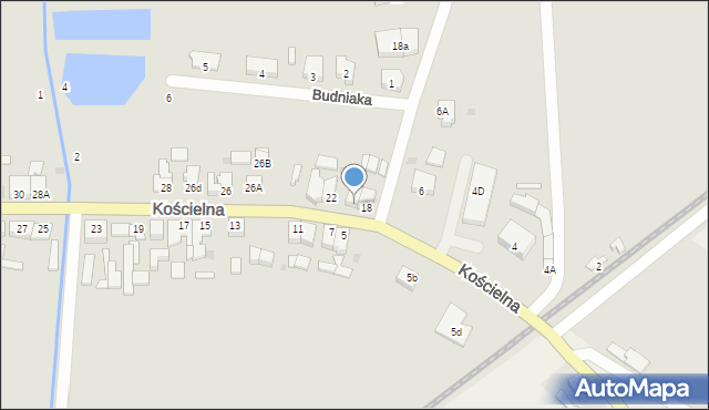 Wysoka, Kościelna, 20, mapa Wysoka