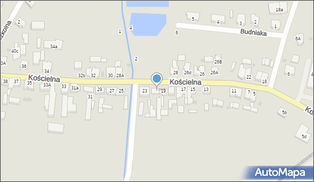 Wysoka, Kościelna, 21, mapa Wysoka