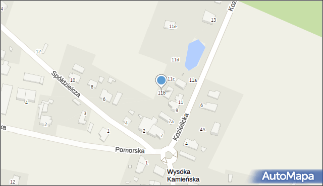 Wysoka Kamieńska, Kozielicka, 11b, mapa Wysoka Kamieńska