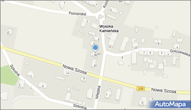 Wysoka Kamieńska, Kozielicka, 1a, mapa Wysoka Kamieńska