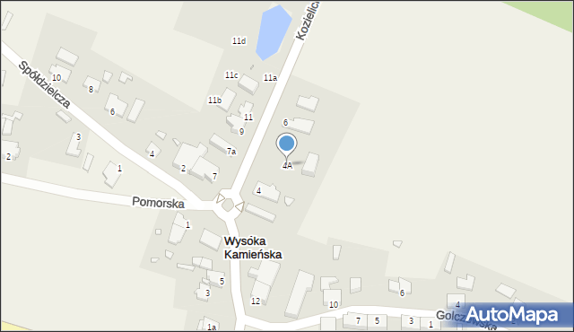 Wysoka Kamieńska, Kozielicka, 4A, mapa Wysoka Kamieńska