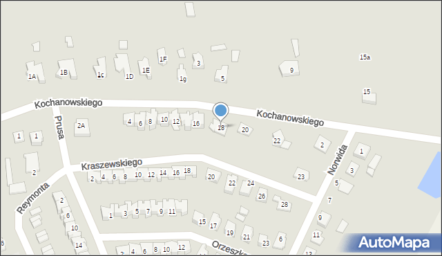 Wysokie Mazowieckie, Kochanowskiego Jana, 18, mapa Wysokie Mazowieckie