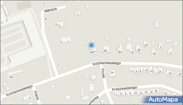 Wysokie Mazowieckie, Kochanowskiego Jana, 1A, mapa Wysokie Mazowieckie
