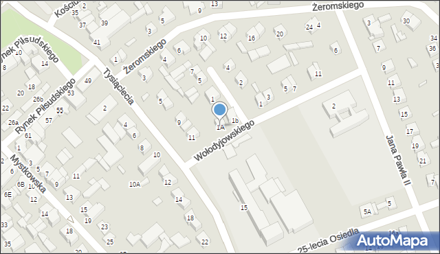 Wysokie Mazowieckie, Konopnickiej Marii, 1A, mapa Wysokie Mazowieckie