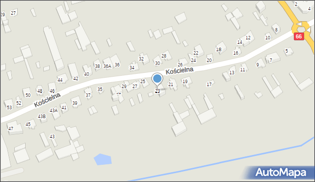 Wysokie Mazowieckie, Kościelna, 23, mapa Wysokie Mazowieckie