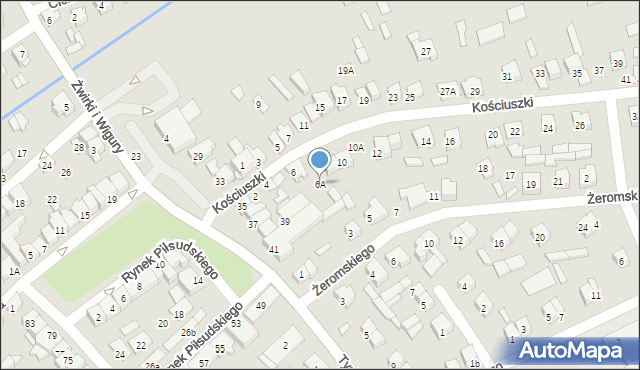 Wysokie Mazowieckie, Kościuszki Tadeusza, gen., 6A, mapa Wysokie Mazowieckie