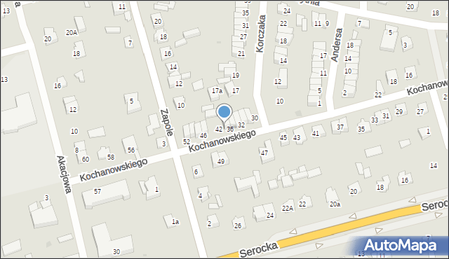 Wyszków, Kochanowskiego Jana, 38, mapa Wyszków