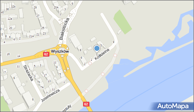 Wyszków, Kościelna, 3, mapa Wyszków