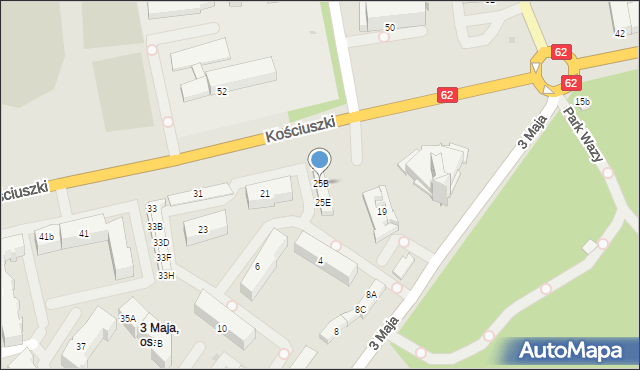 Wyszków, Kościuszki Tadeusza, gen., 25B, mapa Wyszków
