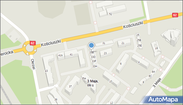 Wyszków, Kościuszki Tadeusza, gen., 33B, mapa Wyszków