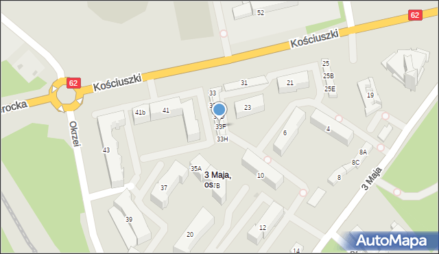 Wyszków, Kościuszki Tadeusza, gen., 33F, mapa Wyszków