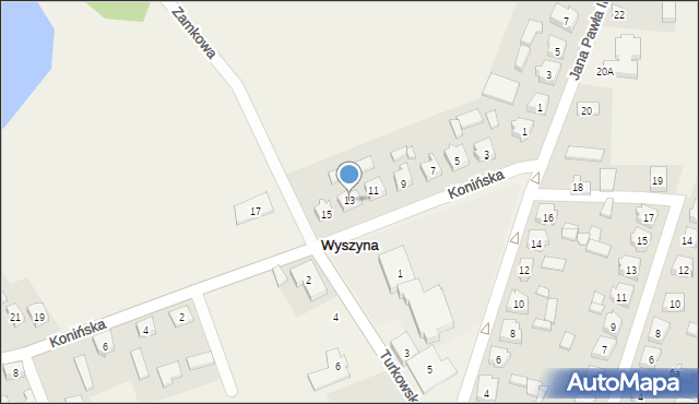 Wyszyna, Konińska, 13, mapa Wyszyna