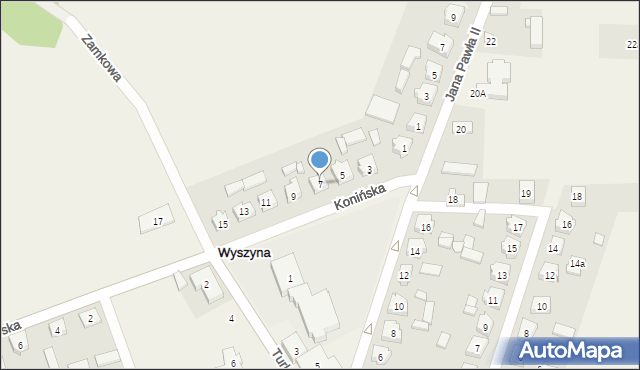 Wyszyna, Konińska, 7, mapa Wyszyna