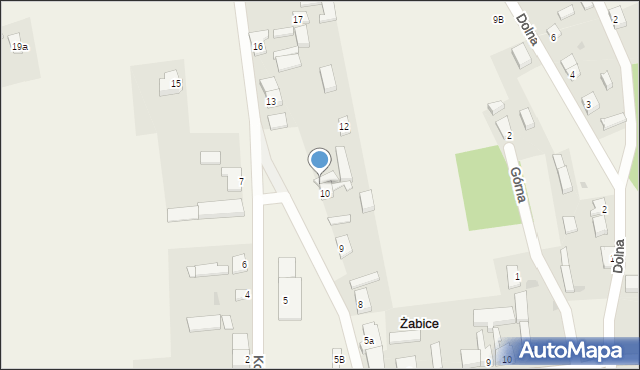 Żabice, Kostrzyńska, 11, mapa Żabice