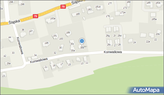 Zabierzów, Konwaliowa, 30b, mapa Zabierzów