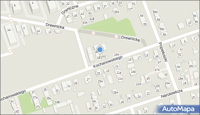 Ząbki, Kochanowskiego Jana, 18/1, mapa Ząbki