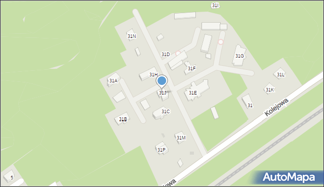 Ząbki, Kolejowa, 31J, mapa Ząbki