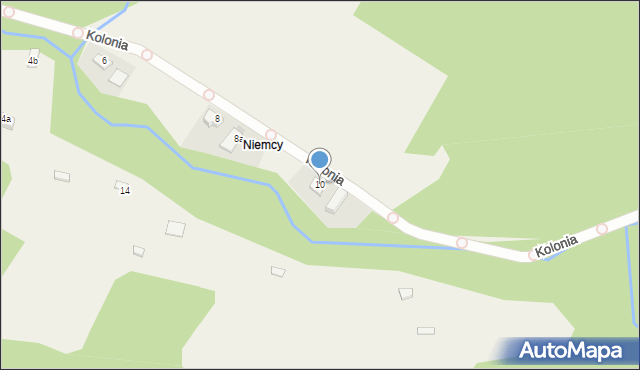 Żabnica, Kolonia, 10, mapa Żabnica