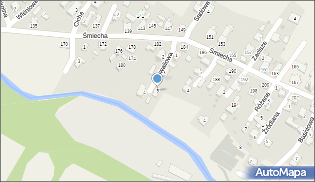 Żabnica, Konwaliowa, 5, mapa Żabnica