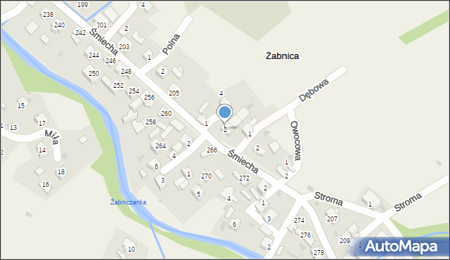 Żabnica, Kowalska, 2, mapa Żabnica