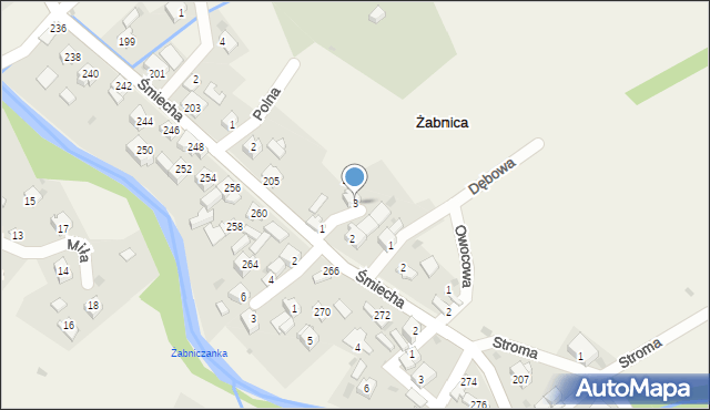 Żabnica, Kowalska, 3, mapa Żabnica