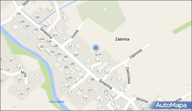 Żabnica, Kowalska, 4, mapa Żabnica