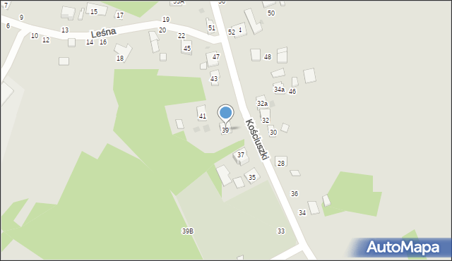 Żabno, Kościuszki Tadeusza, gen., 39, mapa Żabno