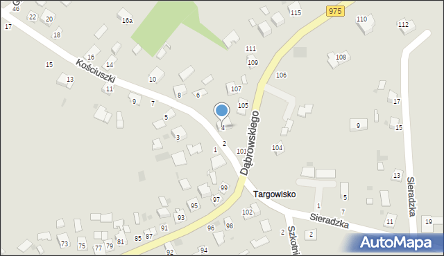 Żabno, Kościuszki Tadeusza, gen., 4, mapa Żabno