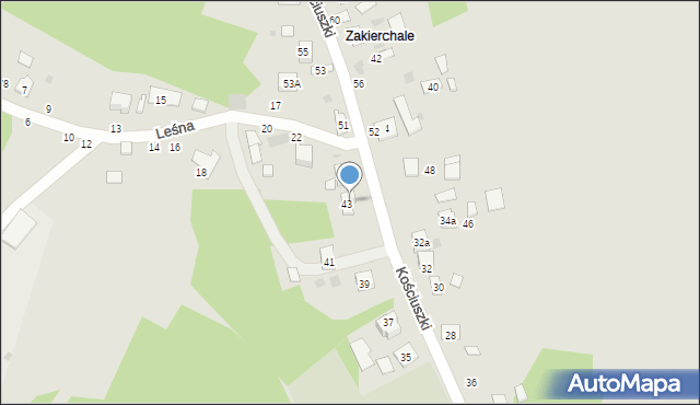 Żabno, Kościuszki Tadeusza, gen., 43A, mapa Żabno