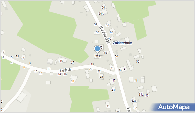 Żabno, Kościuszki Tadeusza, gen., 53A, mapa Żabno