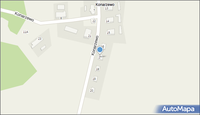 Żabówko, Konarzewo, 17, mapa Żabówko