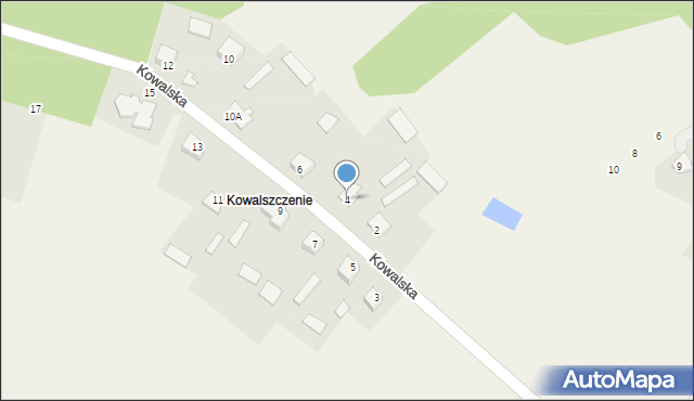 Zabrodzie, Kowalska, 4, mapa Zabrodzie