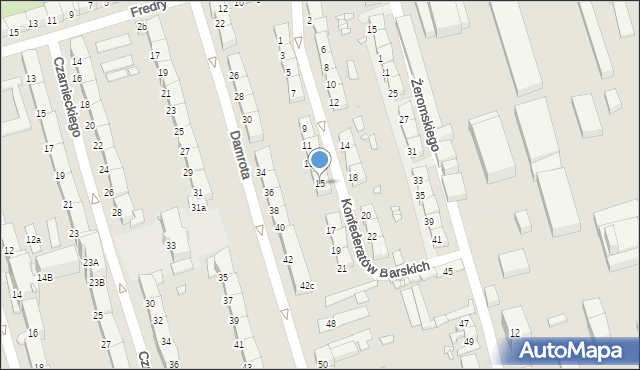 Zabrze, Konfederatów Barskich, 15, mapa Zabrza
