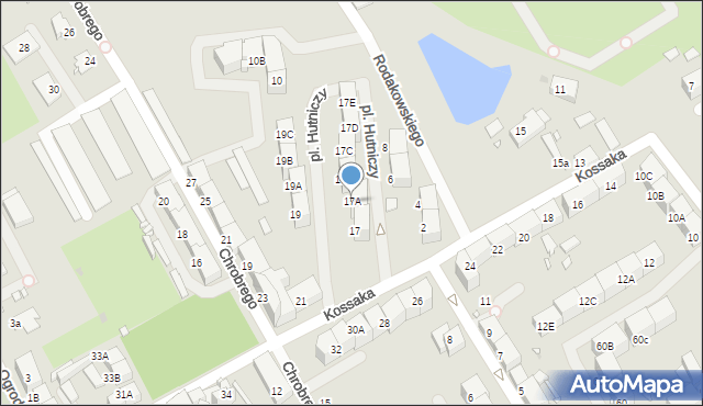 Zabrze, Kossaka Wojciecha, 17A, mapa Zabrza