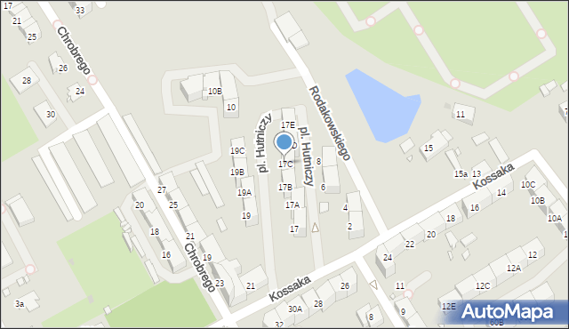 Zabrze, Kossaka Wojciecha, 17C, mapa Zabrza