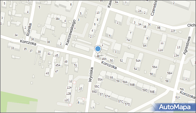 Zabrze, Korczoka Antoniego, ks. dr., 48, mapa Zabrza