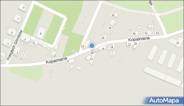 Zabrze, Kopalniana, 14, mapa Zabrza