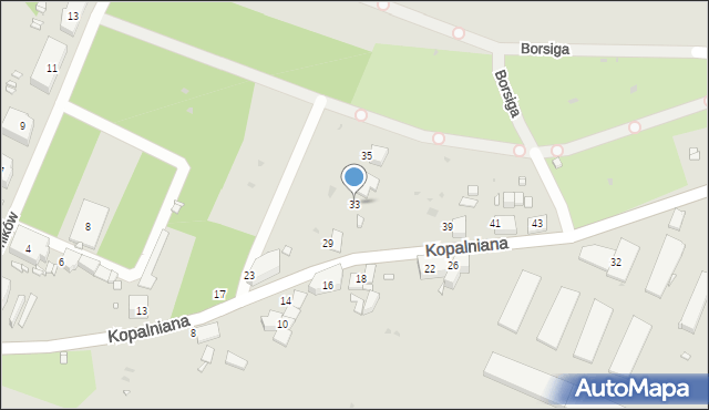 Zabrze, Kopalniana, 33, mapa Zabrza