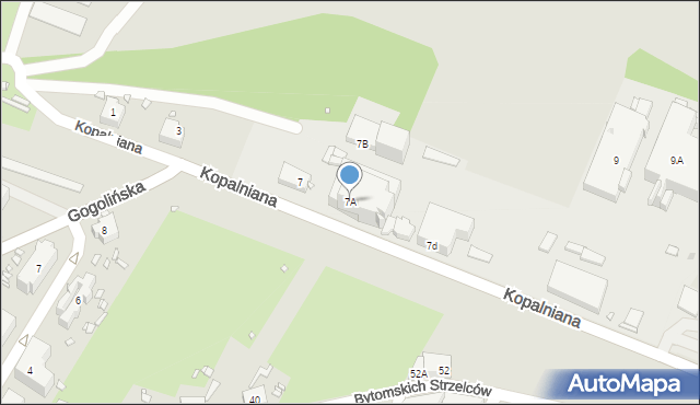 Zabrze, Kopalniana, 7A, mapa Zabrza