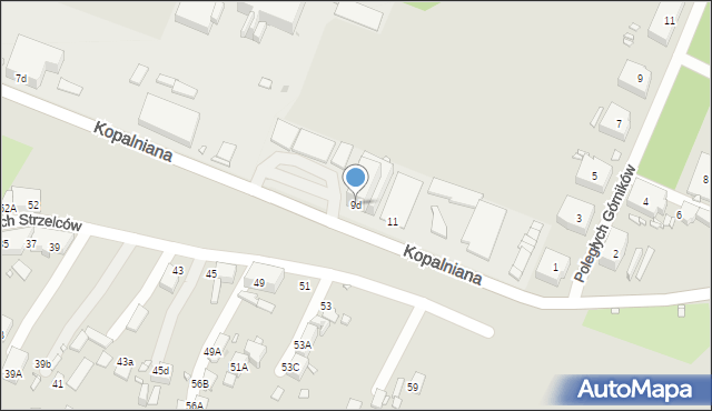 Zabrze, Kopalniana, 9d, mapa Zabrza