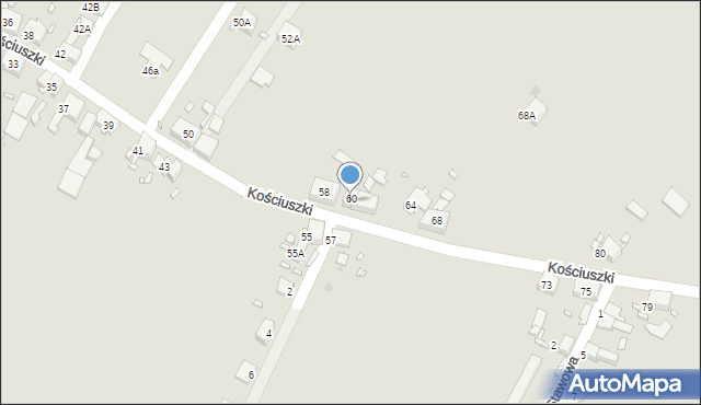 Zabrze, Kościuszki Tadeusza, gen., 60, mapa Zabrza