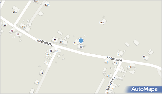 Zabrze, Kościuszki Tadeusza, gen., 68, mapa Zabrza